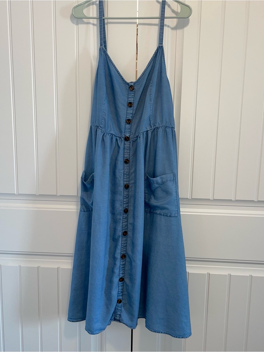 torrid Light Blue Button-Front Denim-Style Sundress
